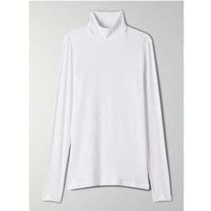Babaton turtleneck long sleeve tee in white, size L